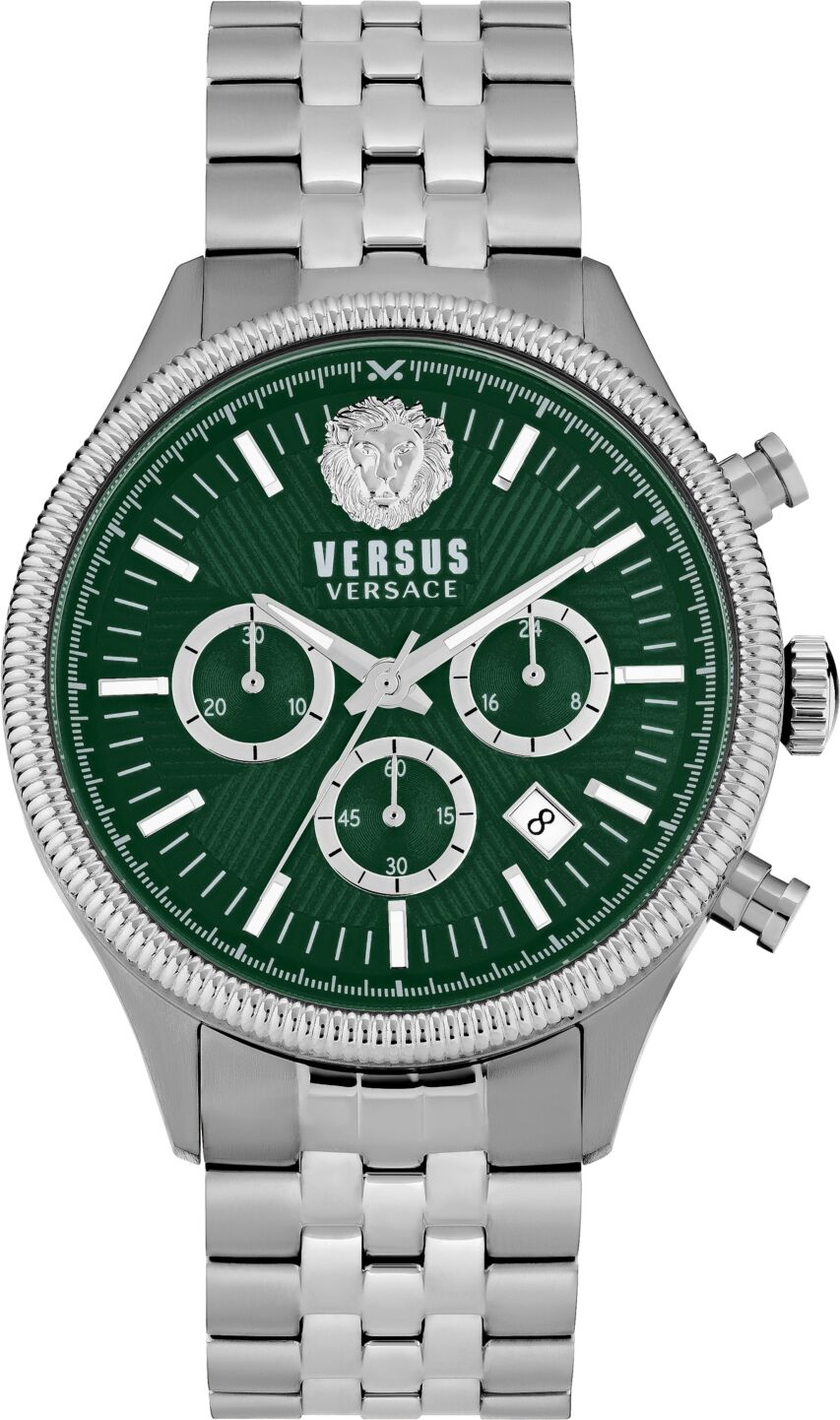 Versace Versus Versace Men's Chronograph Colonne Ion Plated Stainless Steel Bracelet Watch 44mm - Silver