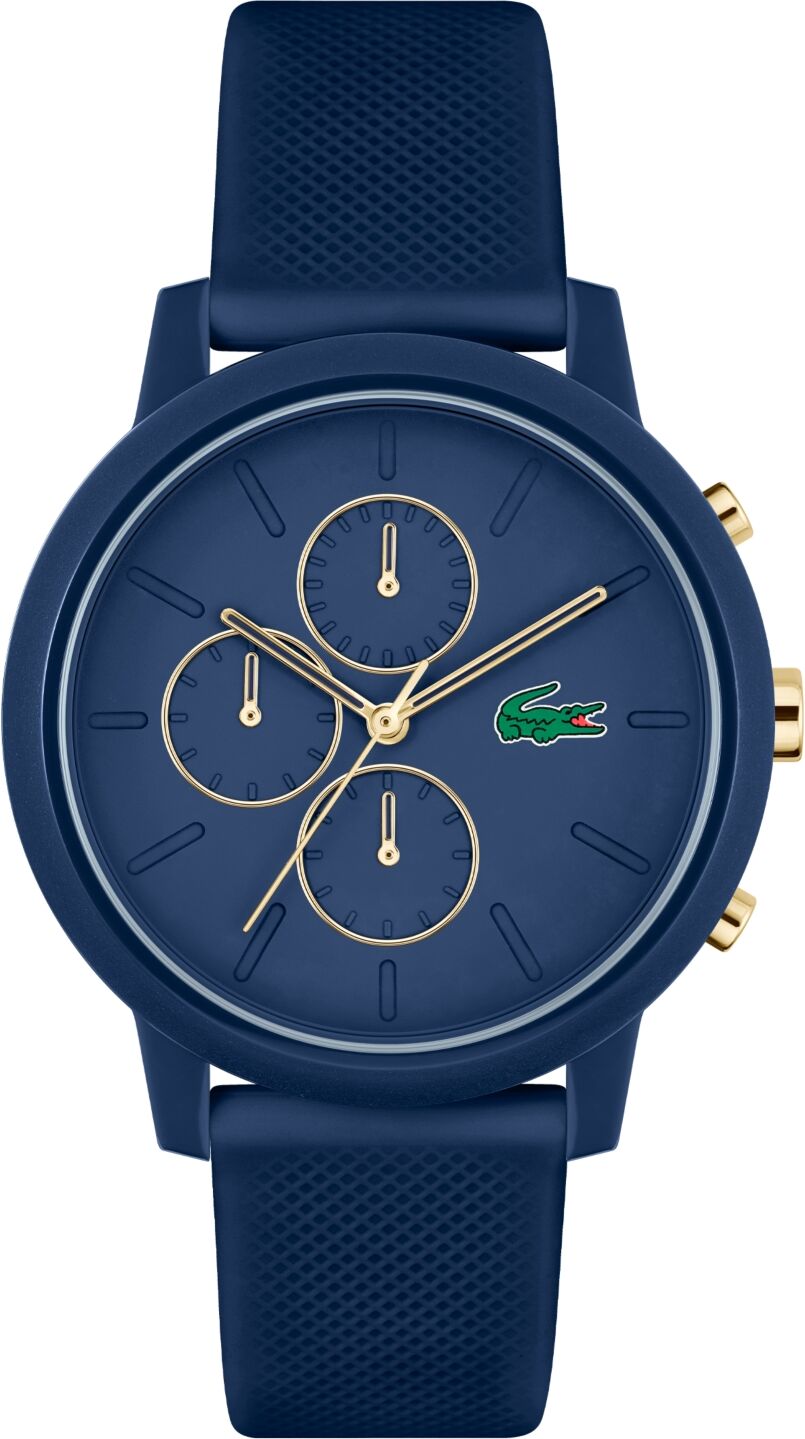 Lacoste Men's L 12.12. Chrono Blue Silicone Strap Watch 43mm - Blue