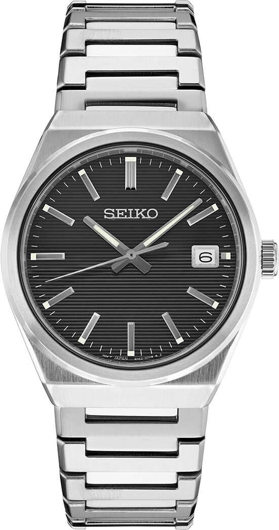 Seiko Men's Essentials Stainless Steel Bracelet Watch 39mm - Black