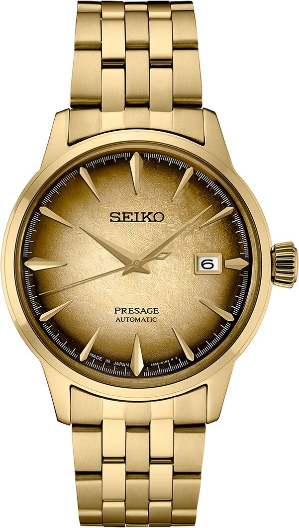 Seiko Men's Automatic Presage Cocktail Time Gold-Tone Stainless Steel Bracelet Watch 41mm - Gilt