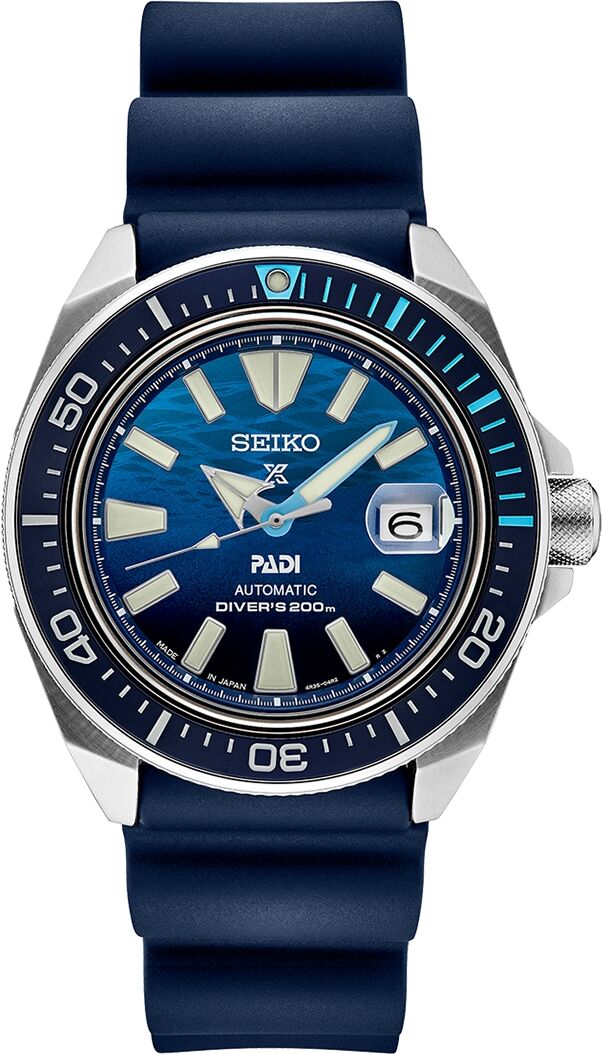 Seiko Men's Automatic Prospex Padi Special Edition Blue Silicone Strap Watch 45mm - Blue