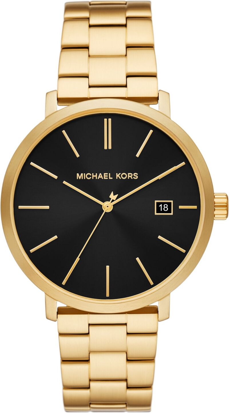 Michael Kors Men's Blake Three-Hand Date Gold-Tone Stainless Steel Watch 42mm - Gold-Tone