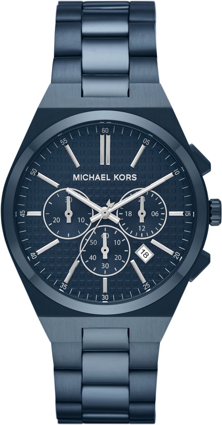 Michael Kors Men's Lennox Chronograph Navy Stainless Steel Watch 40mm - Navy