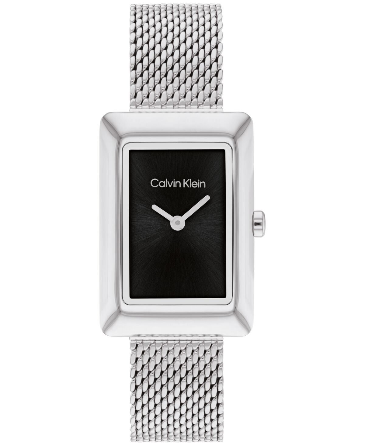 Calvin Klein Women's Two Hand Silver Stainless Steel Mesh Bracelet Watch 22.5mm - Silver