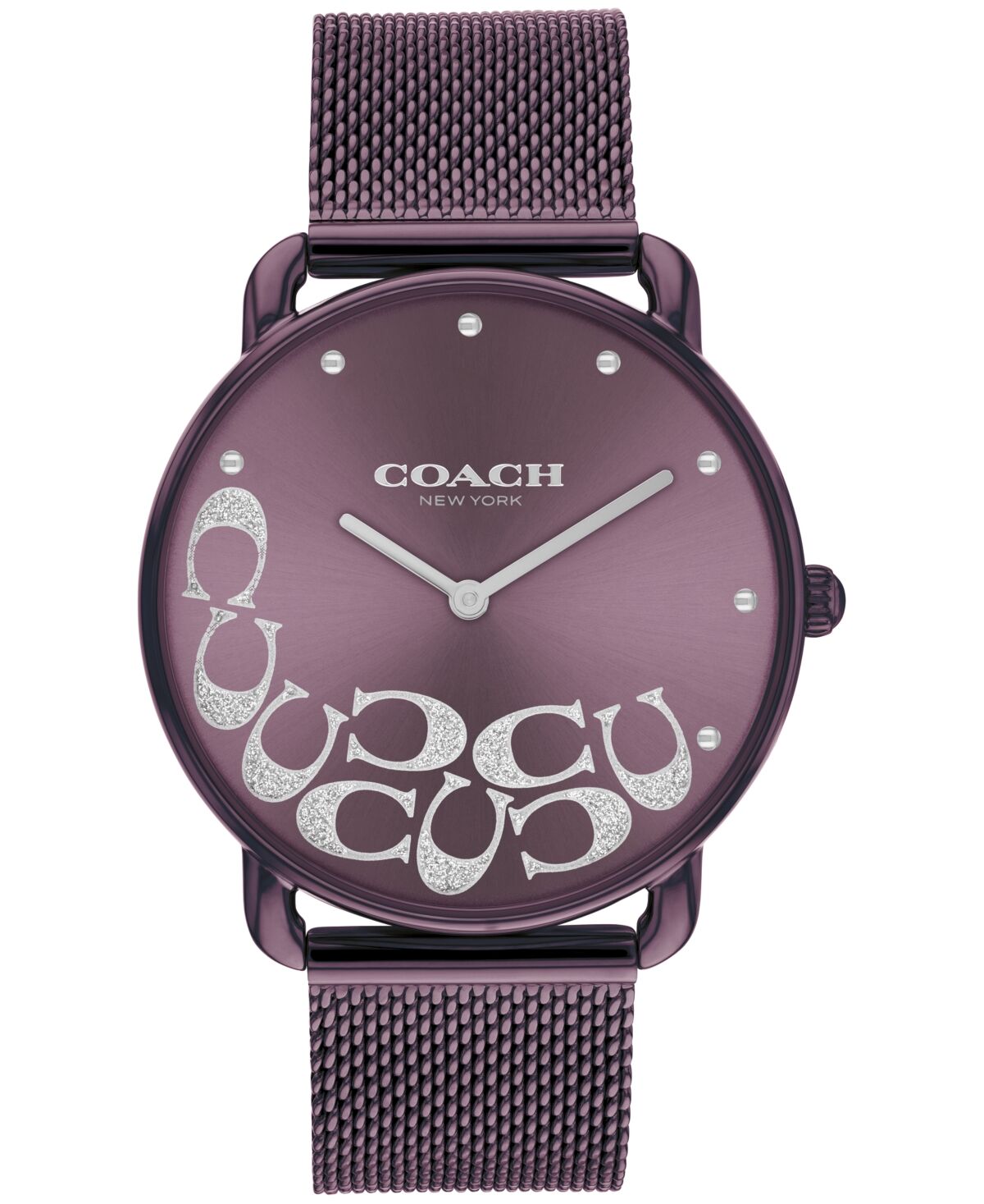 Coach Women's Elliot Purple Stainless Steel Mesh Watch 36mm - Purple