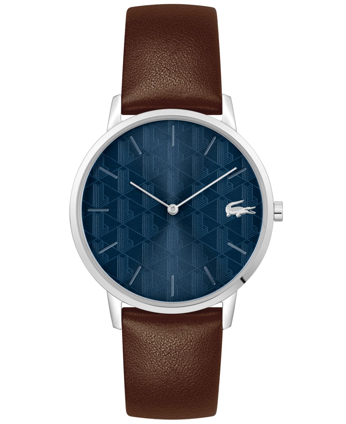 Lacoste Men's Crocorigin Quartz Brown Leather Strap Watch 40mm - Brown