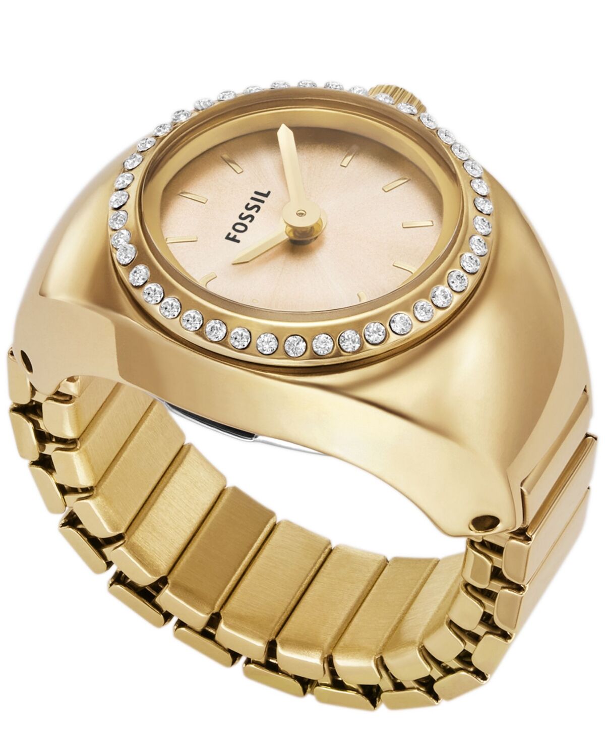 Fossil Women's Watch Ring Two-Hand Gold-Tone Stainless Steel 15mm - Gold-Tone