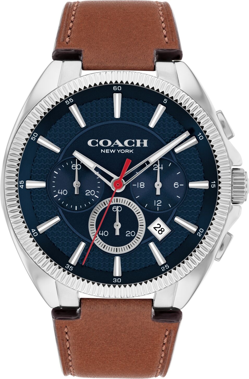 Coach Men's Jackson Saddle Leather Strap Watch 45mm - Saddle