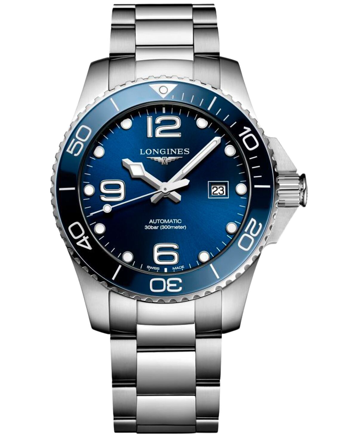 Longines Men's Swiss Automatic HydroConquest Stainless Steel Bracelet Watch 43mm
