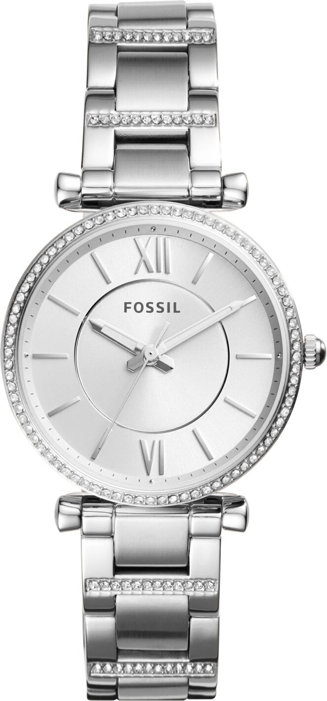 Fossil Women's Carlie Stainless Steel Bracelet Watch 35mm - Silver/Silver