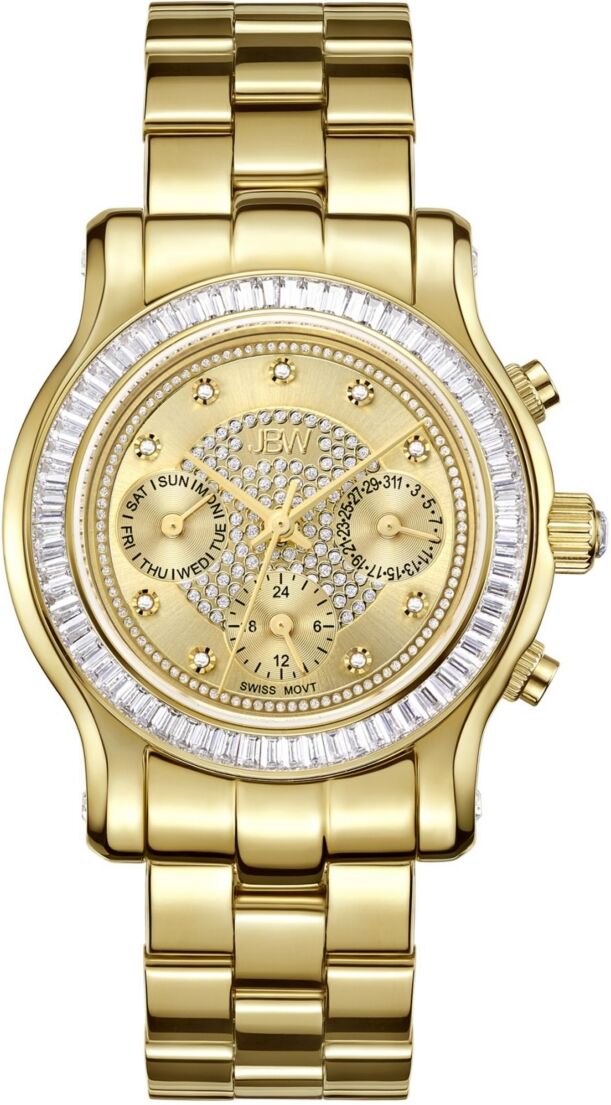 Jbw Women's Laurel Diamond (1/10 ct.t.w.) 18k Gold Plated Stainless Steel Watch - Gold