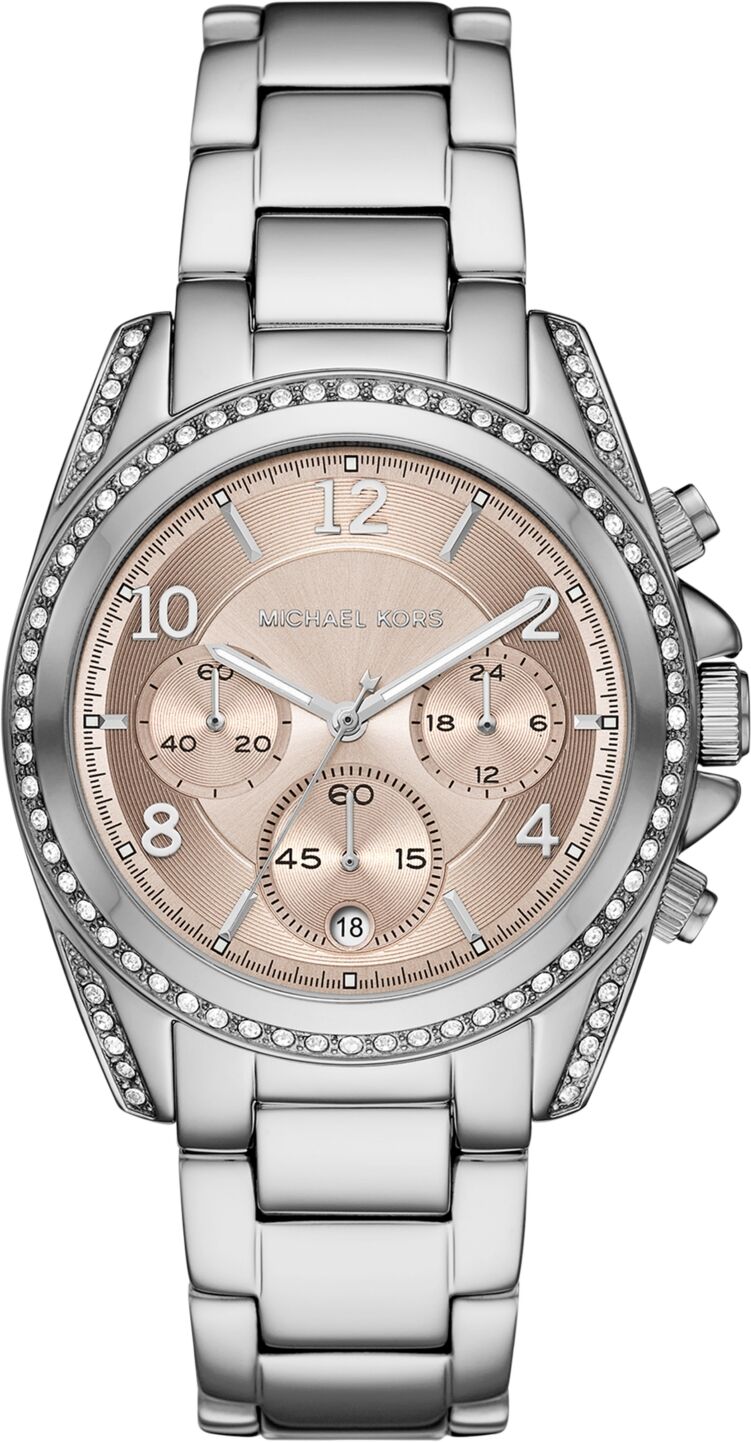 Michael Kors Women's Chronograph Blair Stainless Steel Bracelet Watch 39mm - Silver