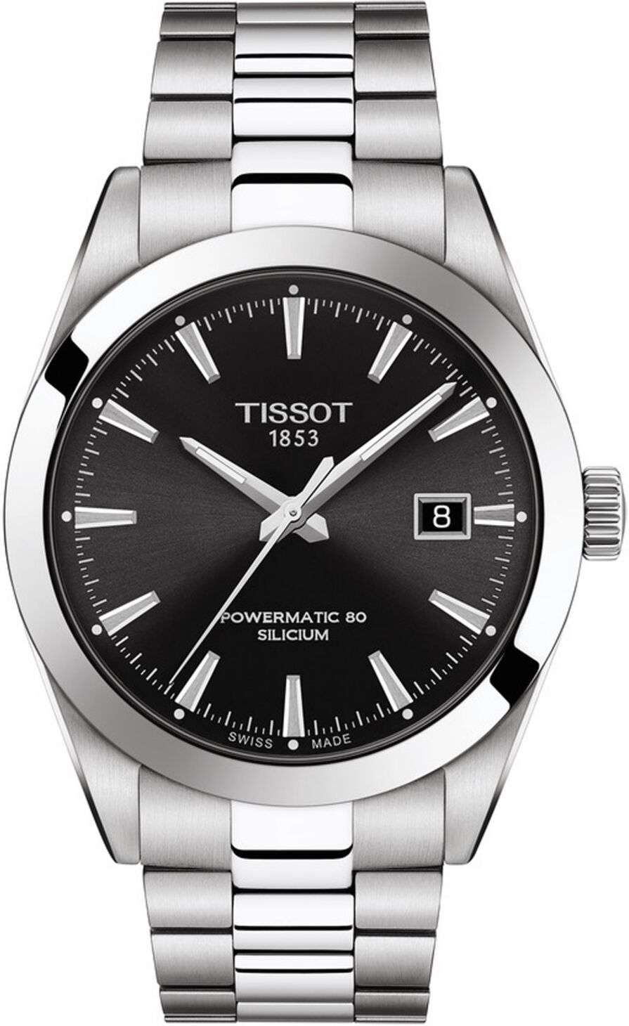 Tissot Men's Swiss Automatic T-Classic Gentleman Powermatic 80 Silicium Stainless Steel Bracelet Watch 40mm - Silver