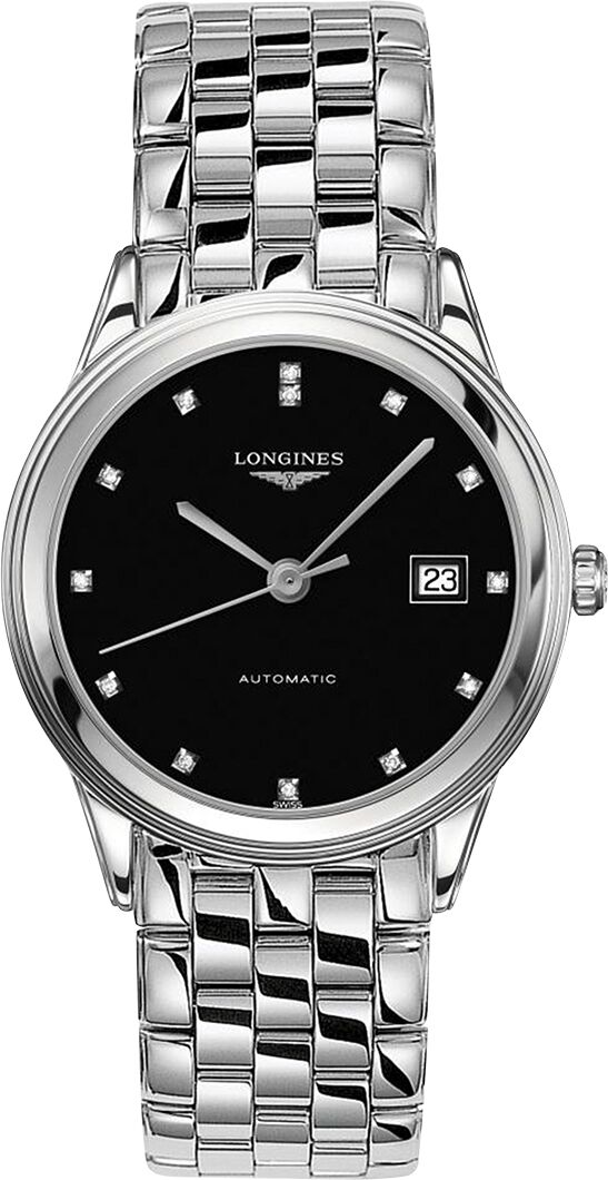 Longines Men's Swiss Automatic Flagship Diamond (1/20 ct. t.w.) Stainless Steel Bracelet Watch 38.5mm