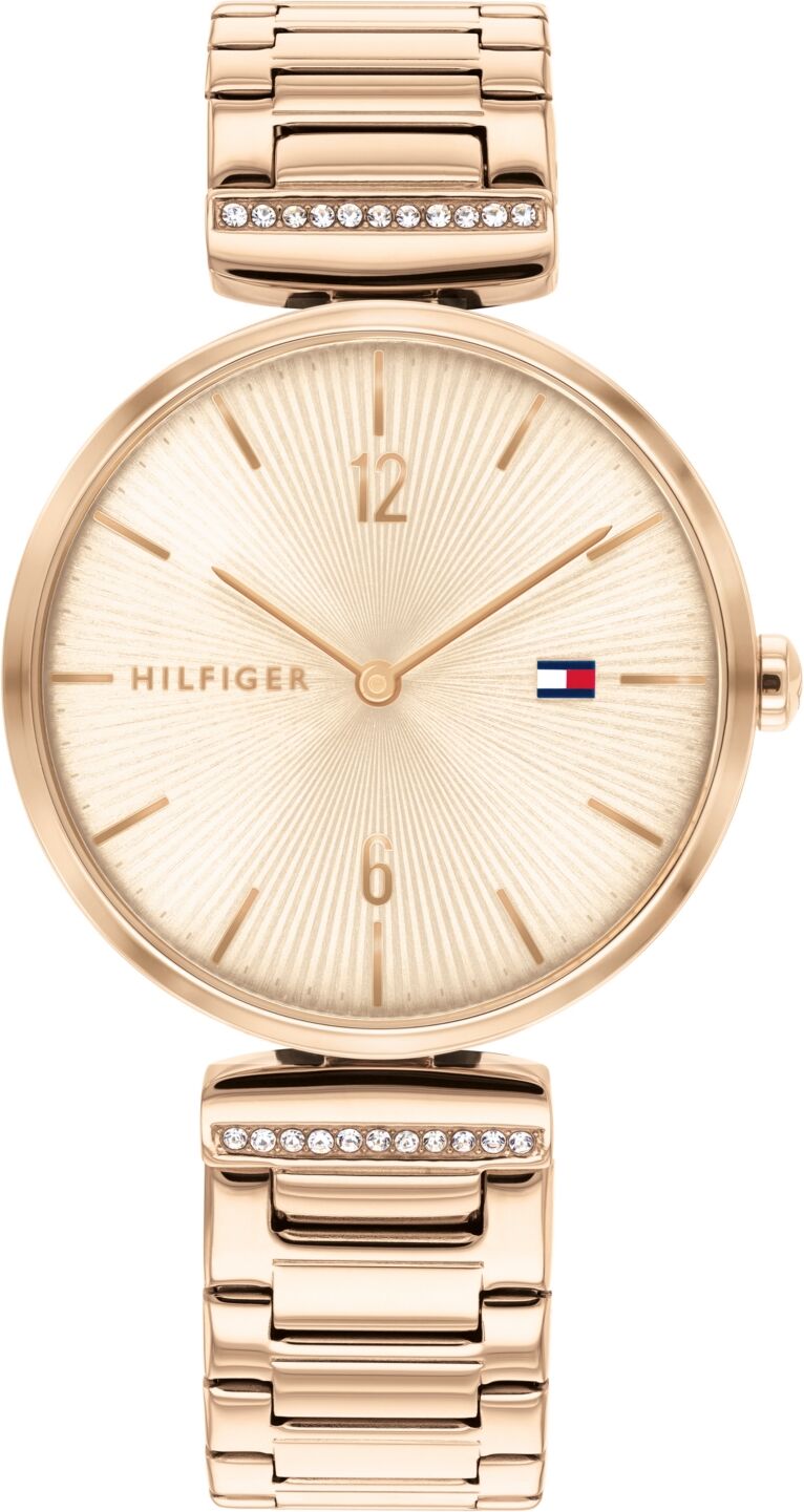 Tommy Hilfiger Women's Carnation Gold-Tone & Crystral Bracelet Watch 34mm - Carnation Gold