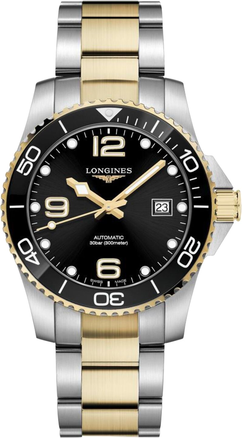 Longines Men's Swiss Automatic HydroConquest Two-Tone Stainless Steel Bracelet Watch 41mm - Black