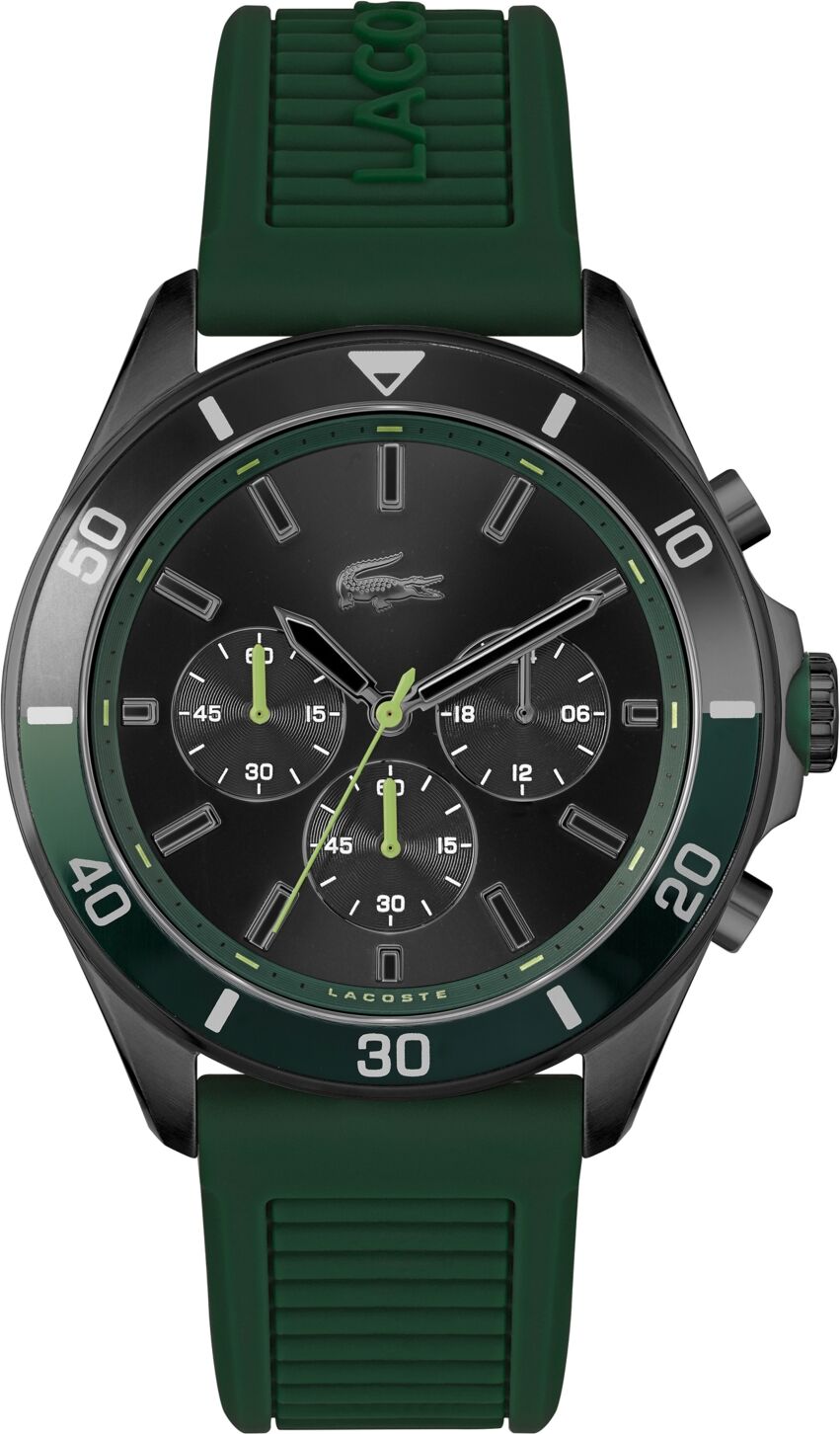 Lacoste Men's Chronograph Tiebreaker Green Silicone Strap Watch 44mm - Green