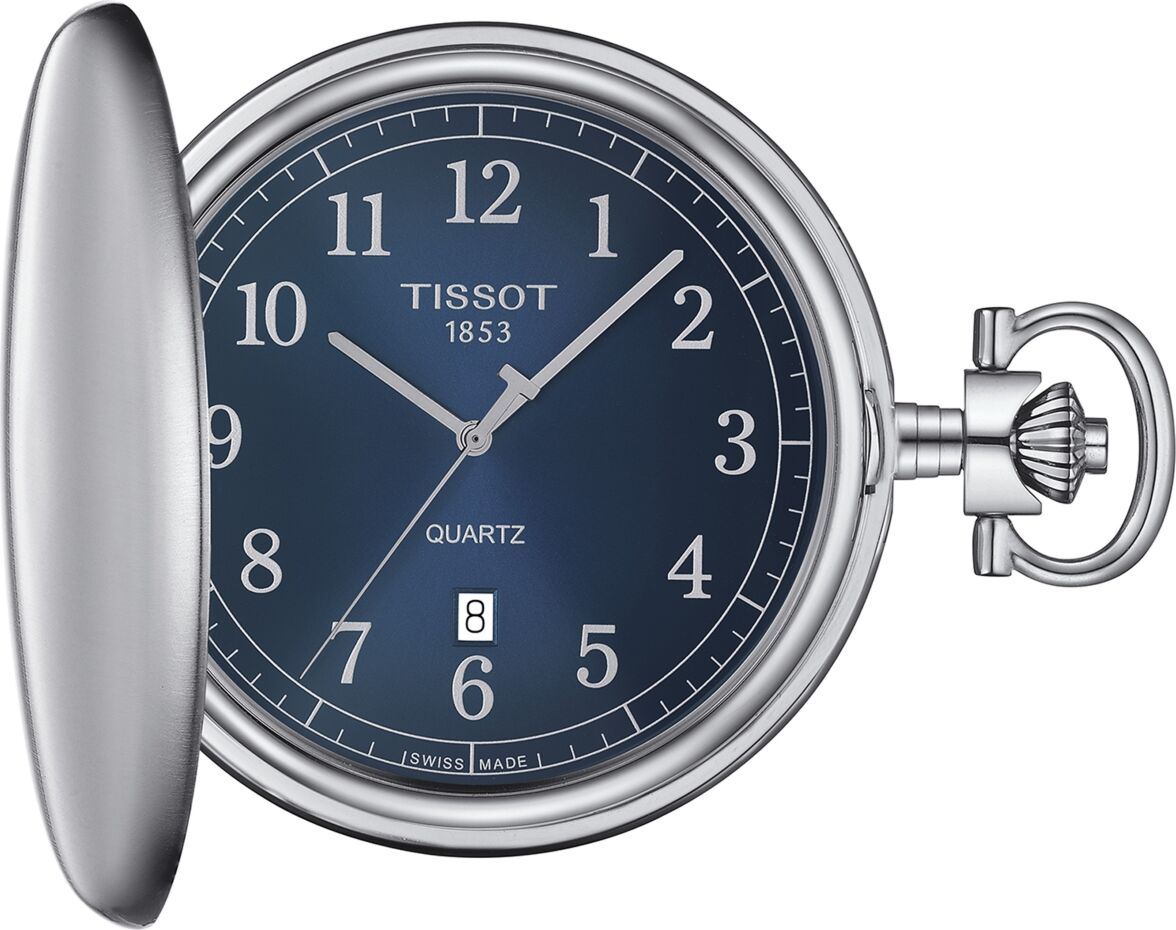 Tissot Unisex Swiss Savonnette Stainless Steel Pocket Watch 49mm