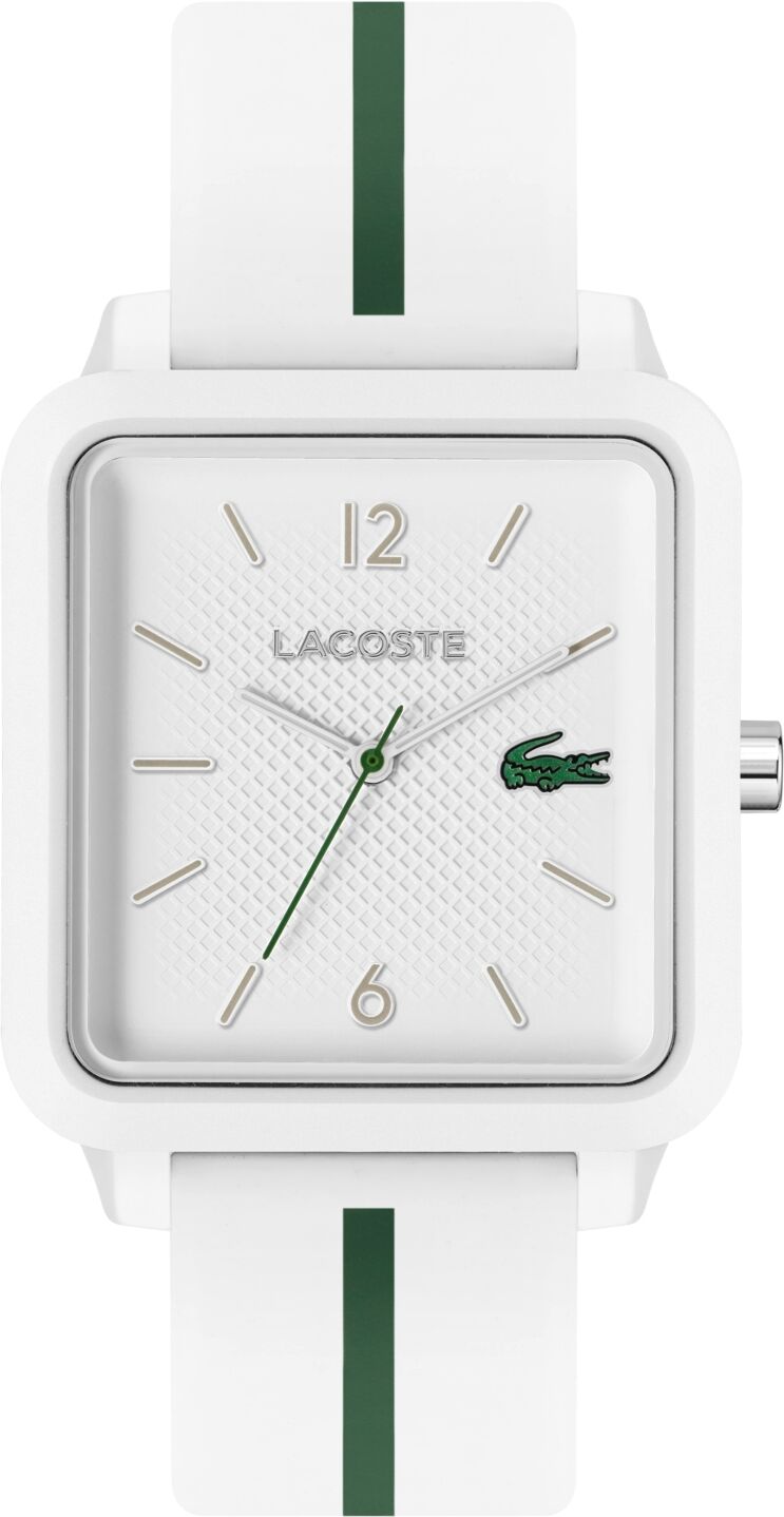 Lacoste Men's Studio White Silicone Strap Watch 36mm x 38mm - White