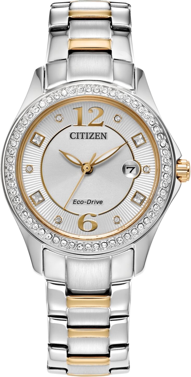 Citizen Eco-Drive Women's Crystal Two-Tone Stainless Steel Bracelet Watch 30mm - Two-tone