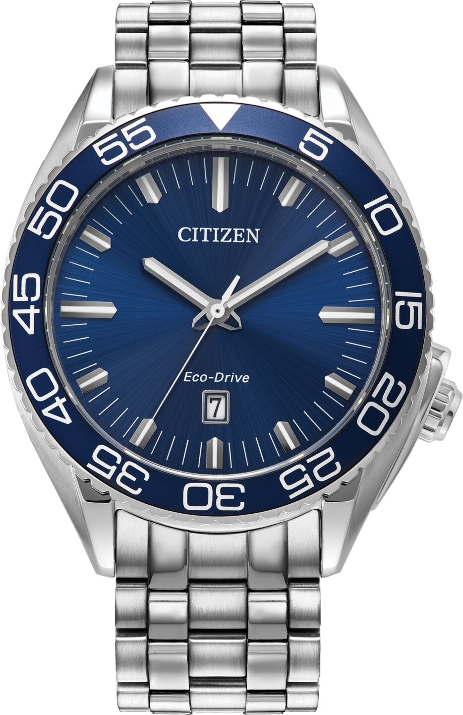 Citizen Eco-Drive Men's Sport Luxury Stainless Steel Bracelet Watch 42mm - Silver-tone