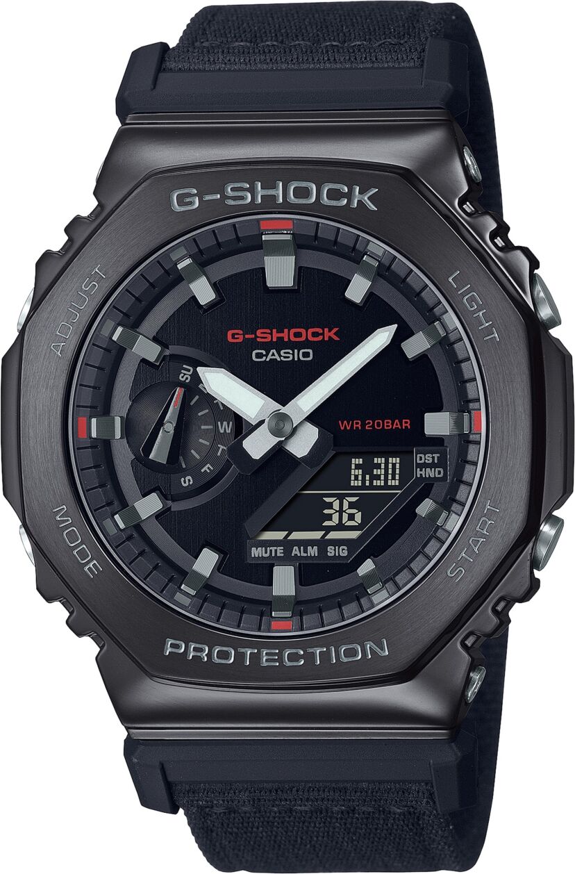 G-Shock Men's Analog-Digital Metal Cover Black Cloth Band Watch, 44.4mm, GM2100CB-1A - Black