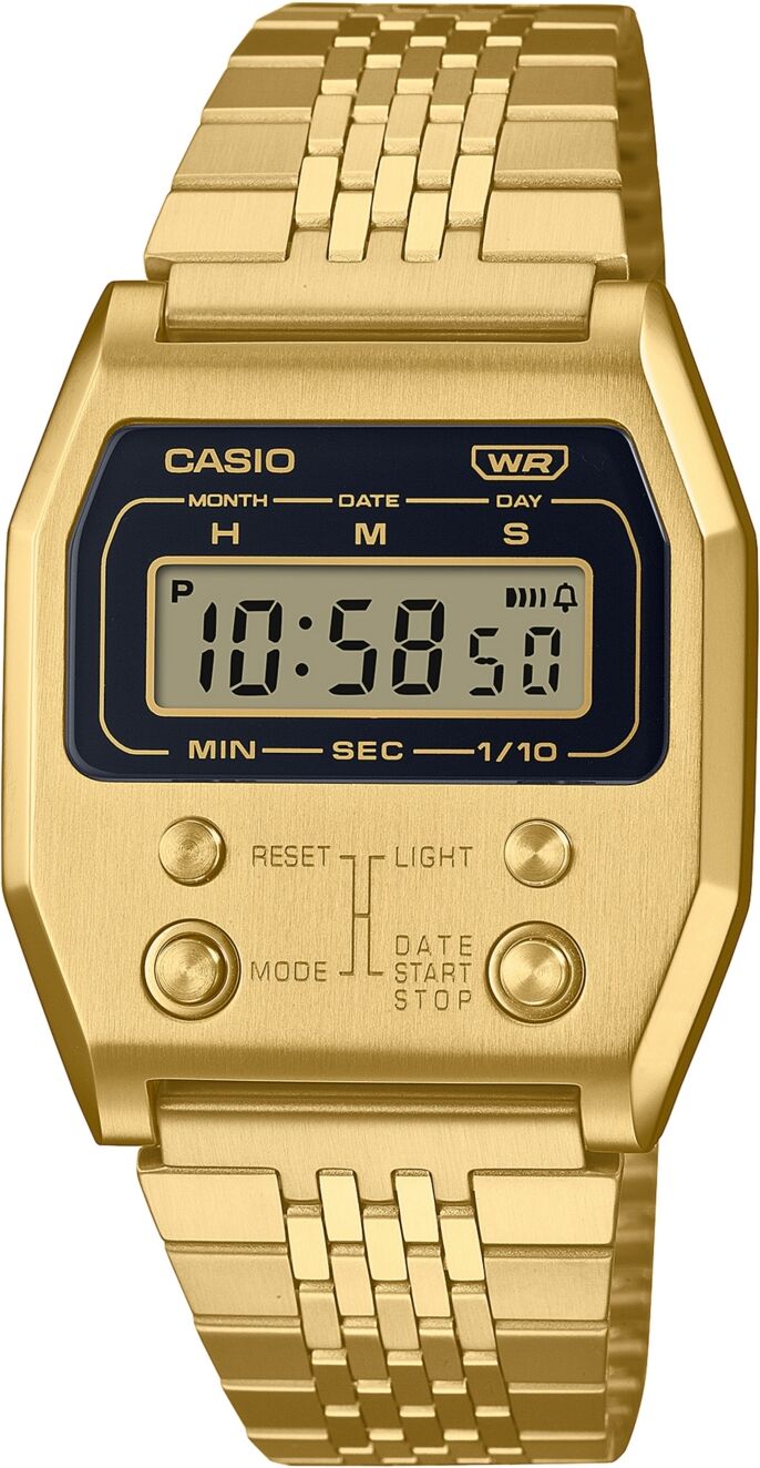 G-Shock Unisex Digital Gold-Tone Stainless Steel Watch, 35mm, A1100G-5VT - Gold