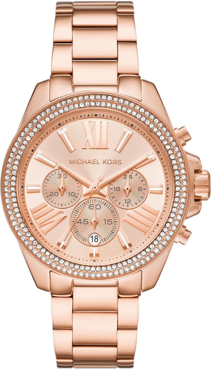 Michael Kors Women's Wren Chronograph Rose Gold-Tone Stainless Steel Watch 42mm - Rose Gold-Tone