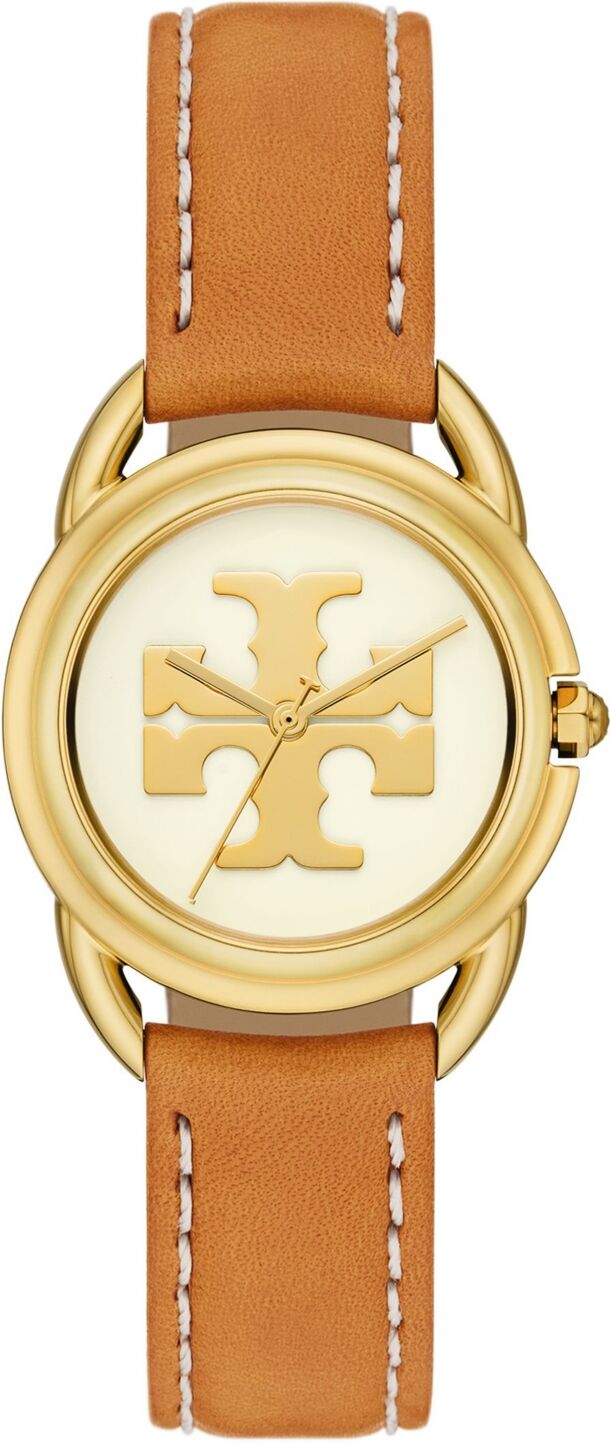 Tory Burch Women's The Miller Brown Leather Strap Watch 32mm - Brown