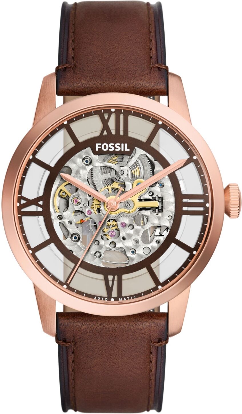 Fossil Men's Townsman Automatic Brown Leather Watch 44mm - Brown