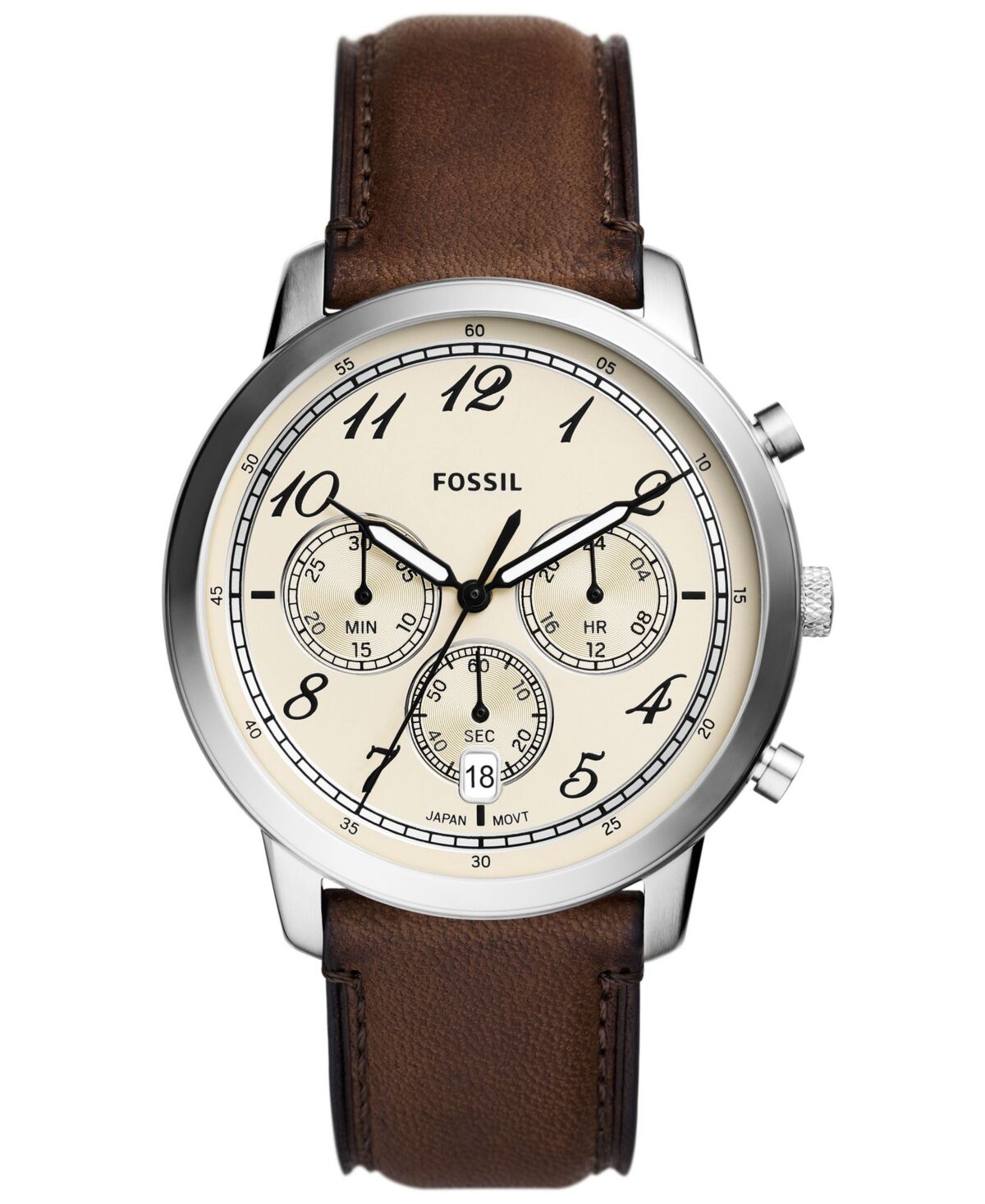 Fossil Men's Neutra Chronograph Brown Leather Watch 44mm - Brown