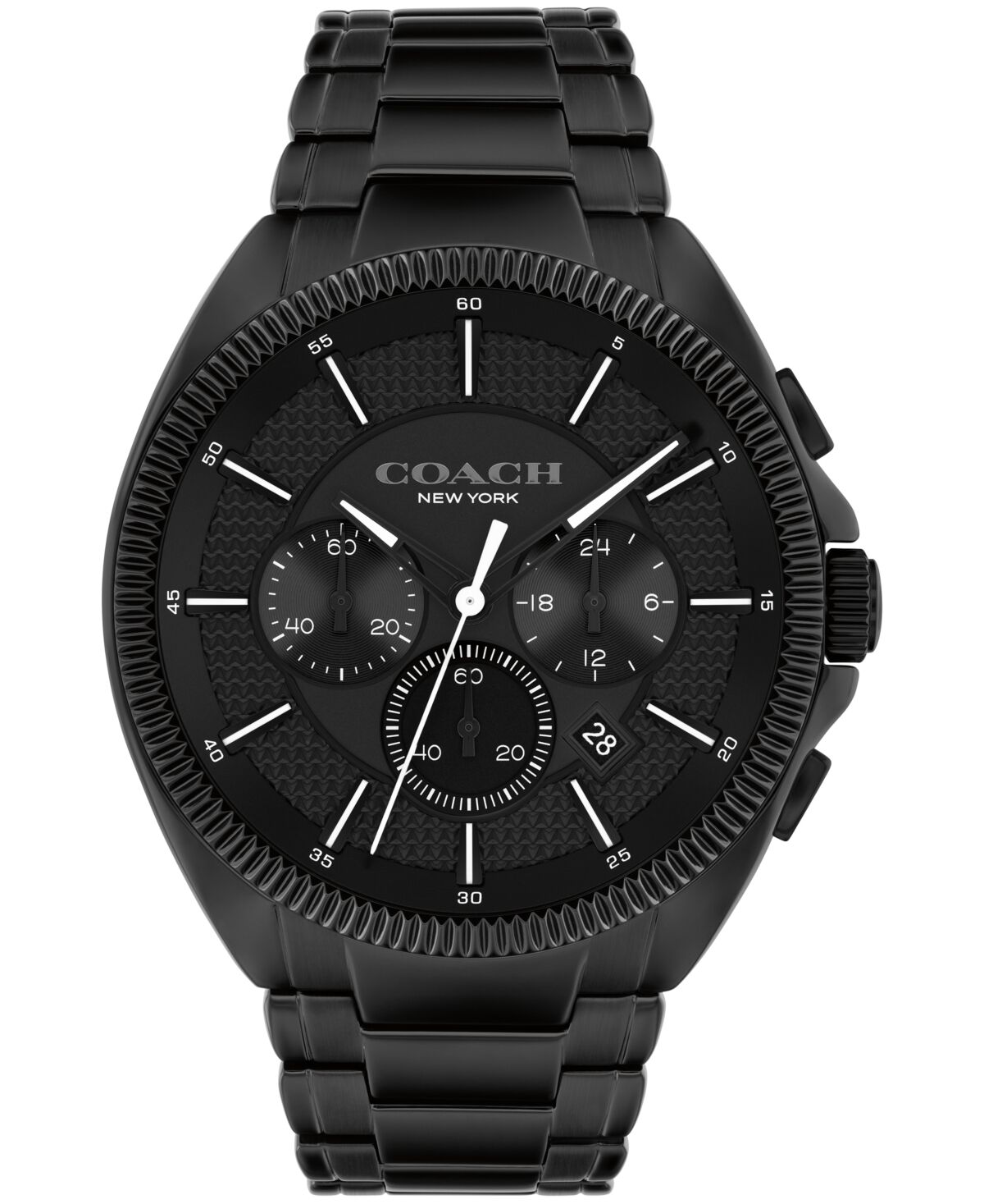 Coach Men's Jackson Black Stainless Steel Bracelet Watch 45mm - Black