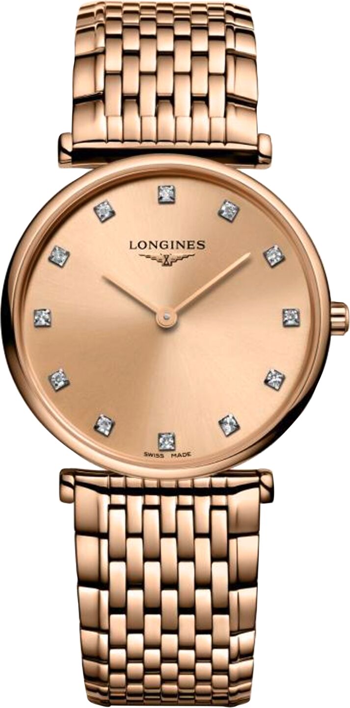 Longines Women's Swiss La Grande Classique de Longines Diamond (1/10 ct. t.w.) Rose Gold Pvd Bracelet Watch 29mm - Red Pvd Coating