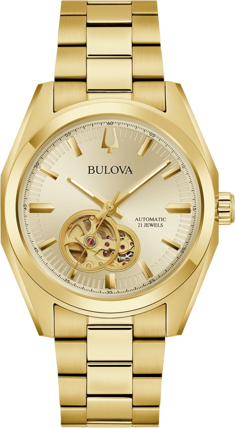 Bulova Men's Automatic Surveyor Gold-Tone Stainless Steel Bracelet Watch 39mm - Gold-tone