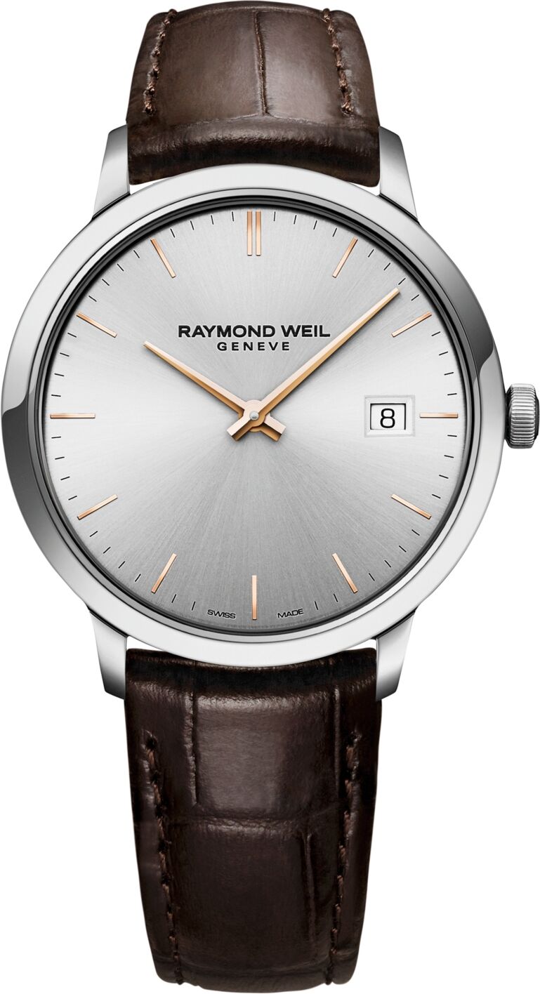 Raymond Weil Men's Swiss Toccata Brown Leather Strap Watch 39mm - Brown