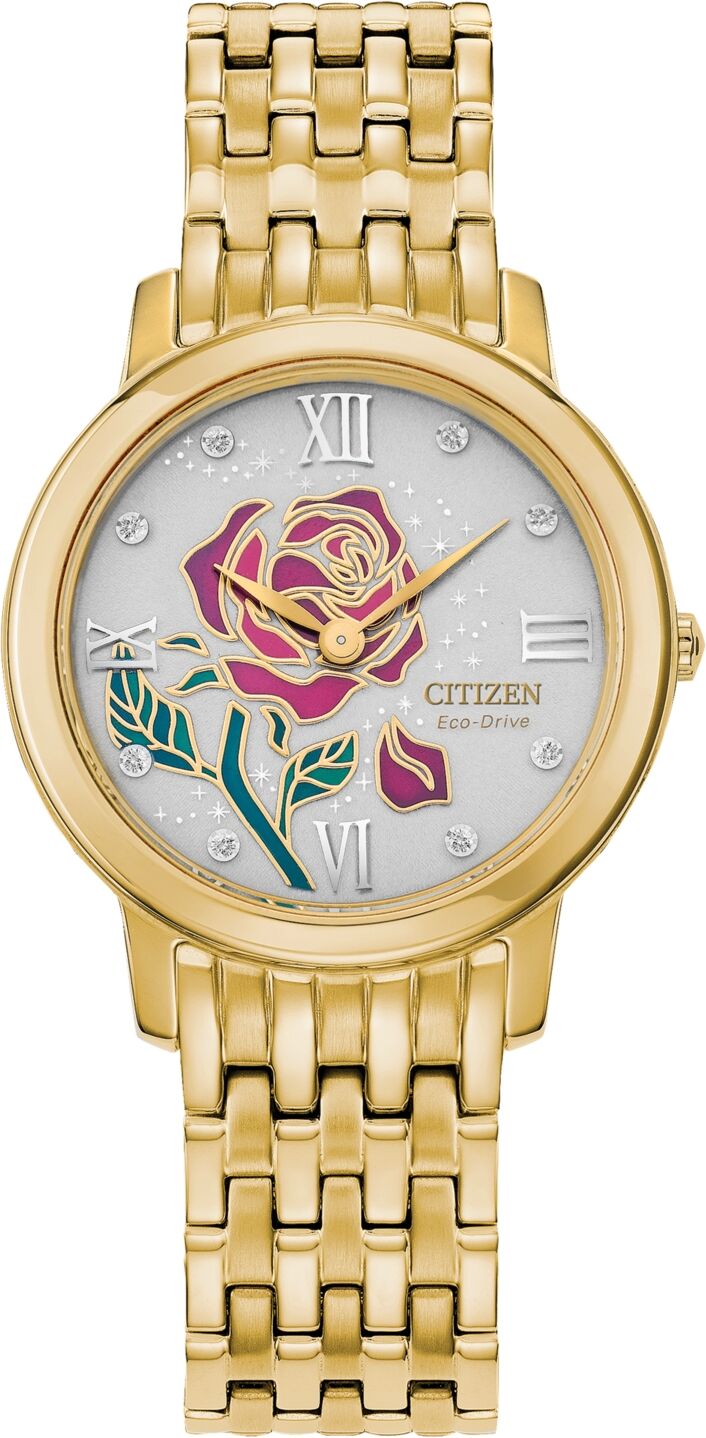 Citizen Disney by Citizen Eco-Drive Women's Belle Gold-Tone Stainless Steel Bracelet Watch 30mm - Gold-tone