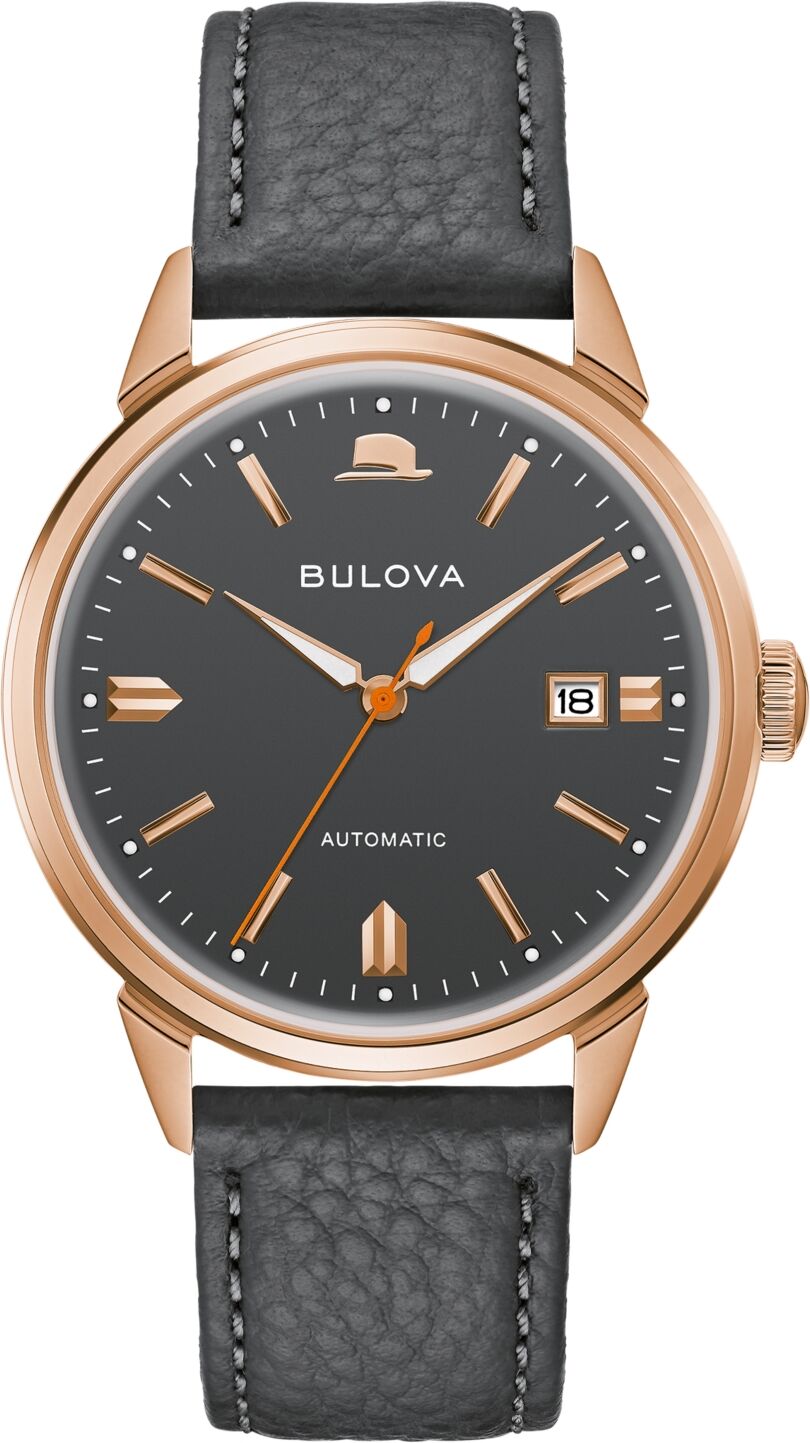 Bulova Men's Frank Sinatra Summer Wind Automatic Gray Leather Strap Watch 40mm - Gray