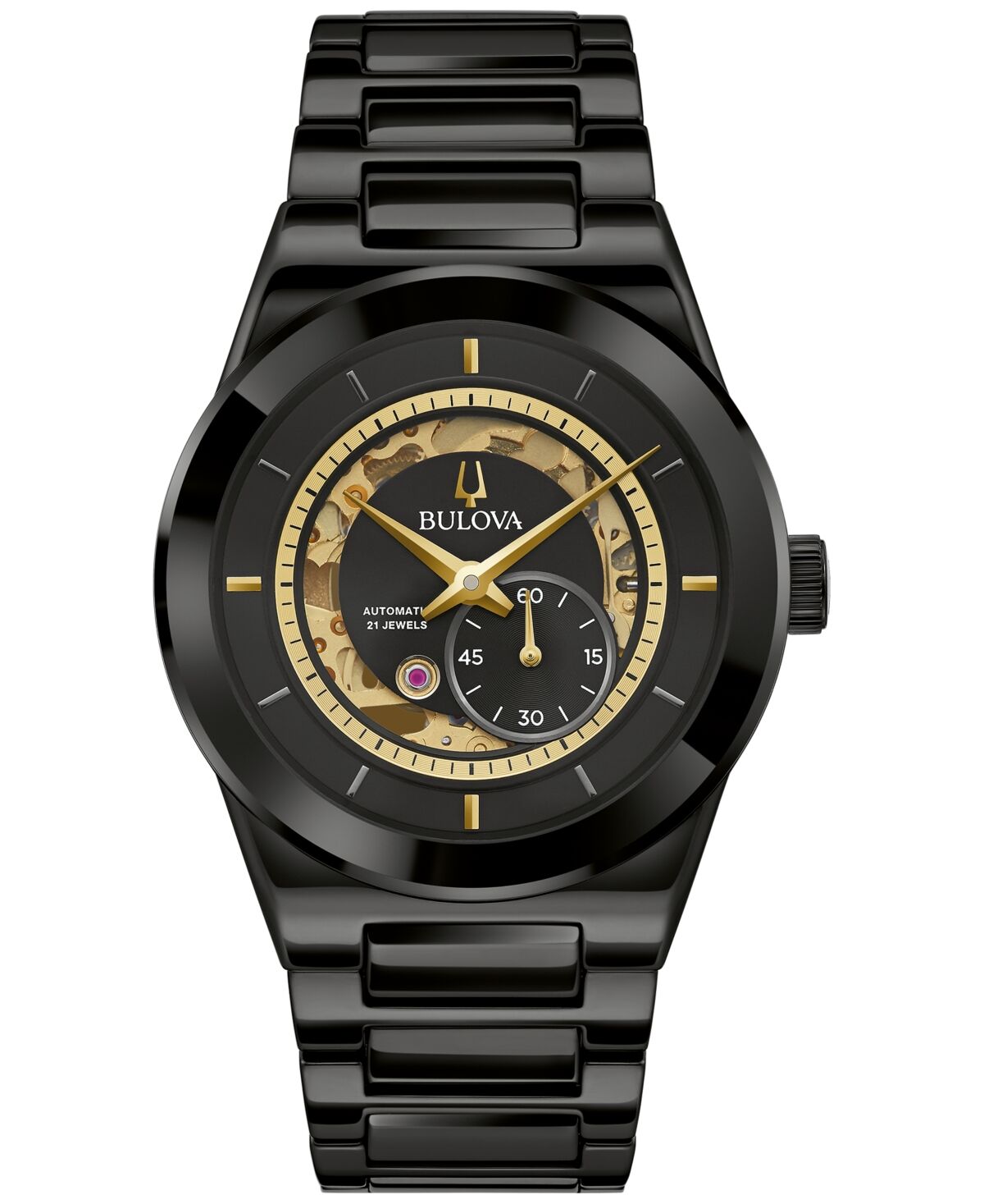 Bulova Men's Millennia Automatic Black Ceramic Bracelet Watch 41mm - Black