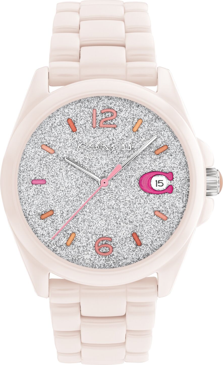 Coach Women's Greyson Soft Pink Ceramic Bracelet Watch 36mm - Cream