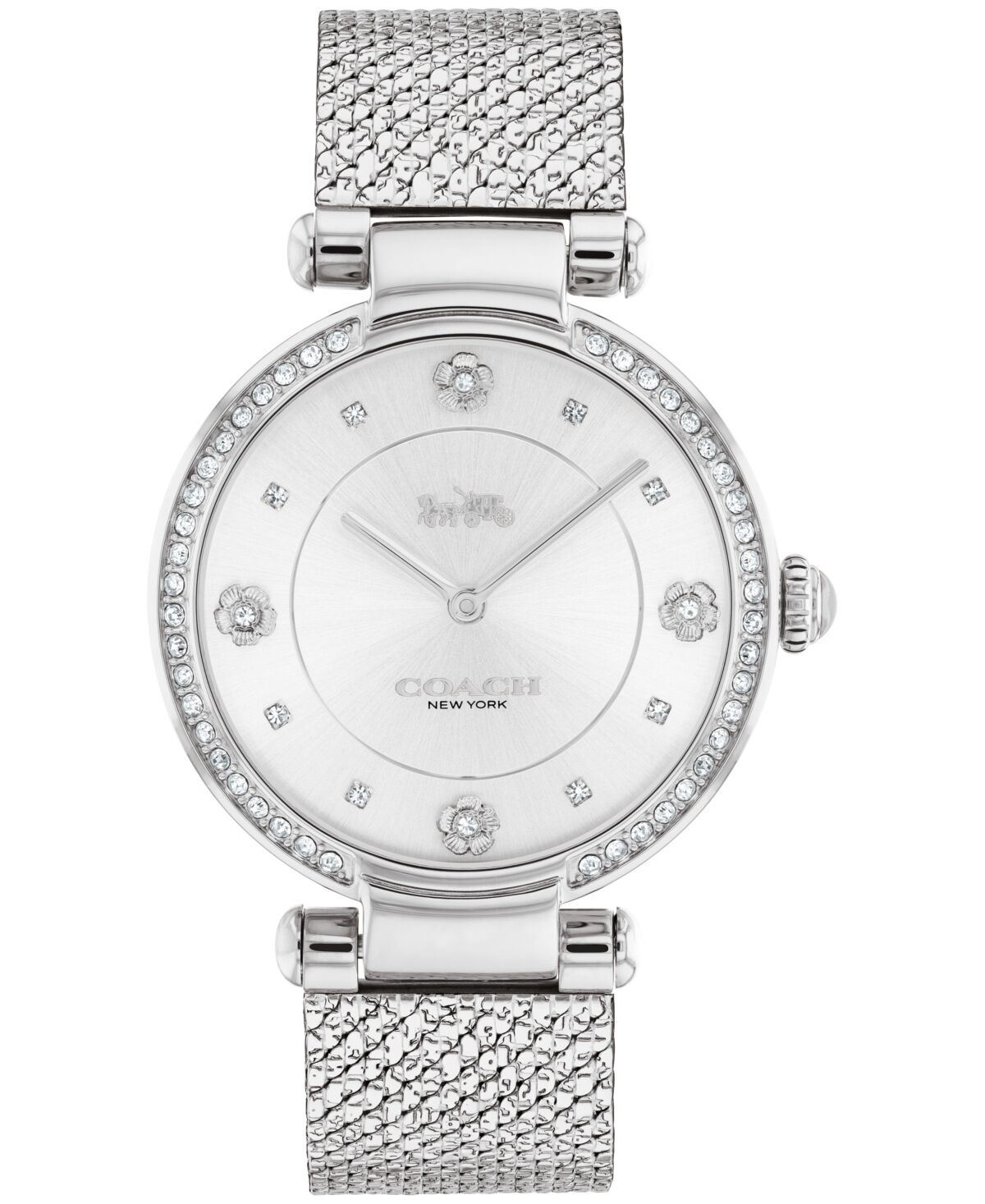 Coach Women's Cary Silver-tone Stainless Steel Mesh Bracelet Watch 34mm - Stainless Steel