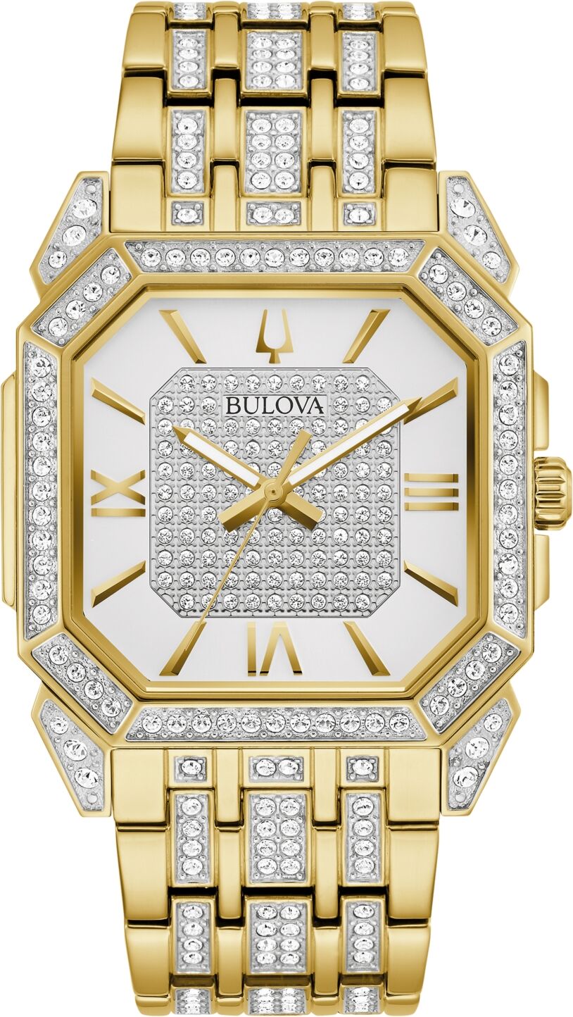 Bulova Men's Crystal Octava Gold-Tone Stainless Steel Bracelet Watch 40mm - Gold-tone