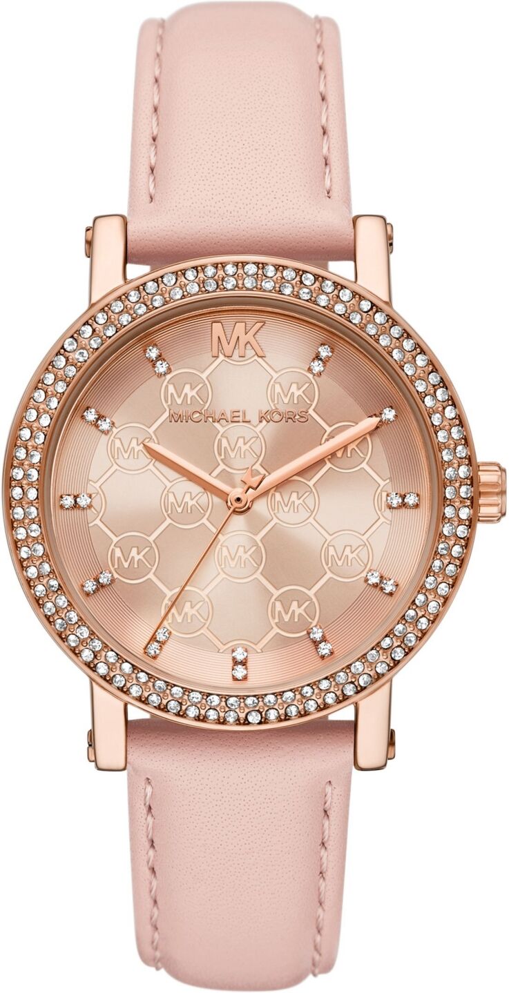 Michael Kors Women's Corey Three-Hand Blush Leather Watch 38mm - Blush