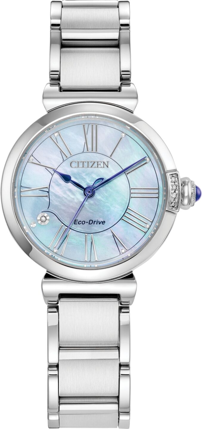 Citizen Eco-Drive Mae Women's Diamond Accent Stainless Steel Bracelet Watch 30mm - Silver-tone