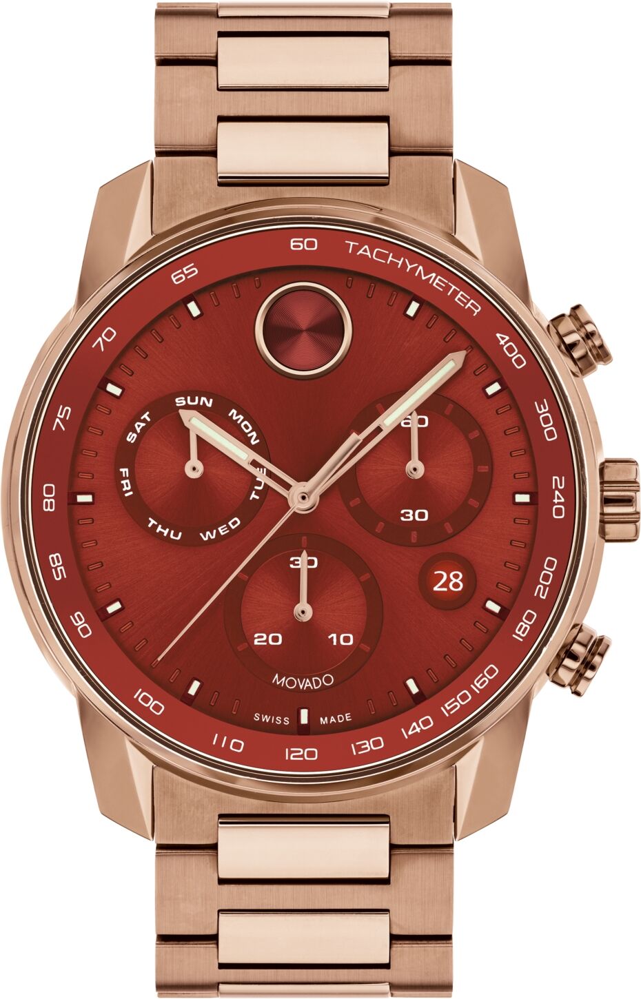 Movado Men's Bold Verso Swiss Quartz Chronograph Ionic Plated Bronze Gold-Tone Steel Watch 44mm - Gold-Tone