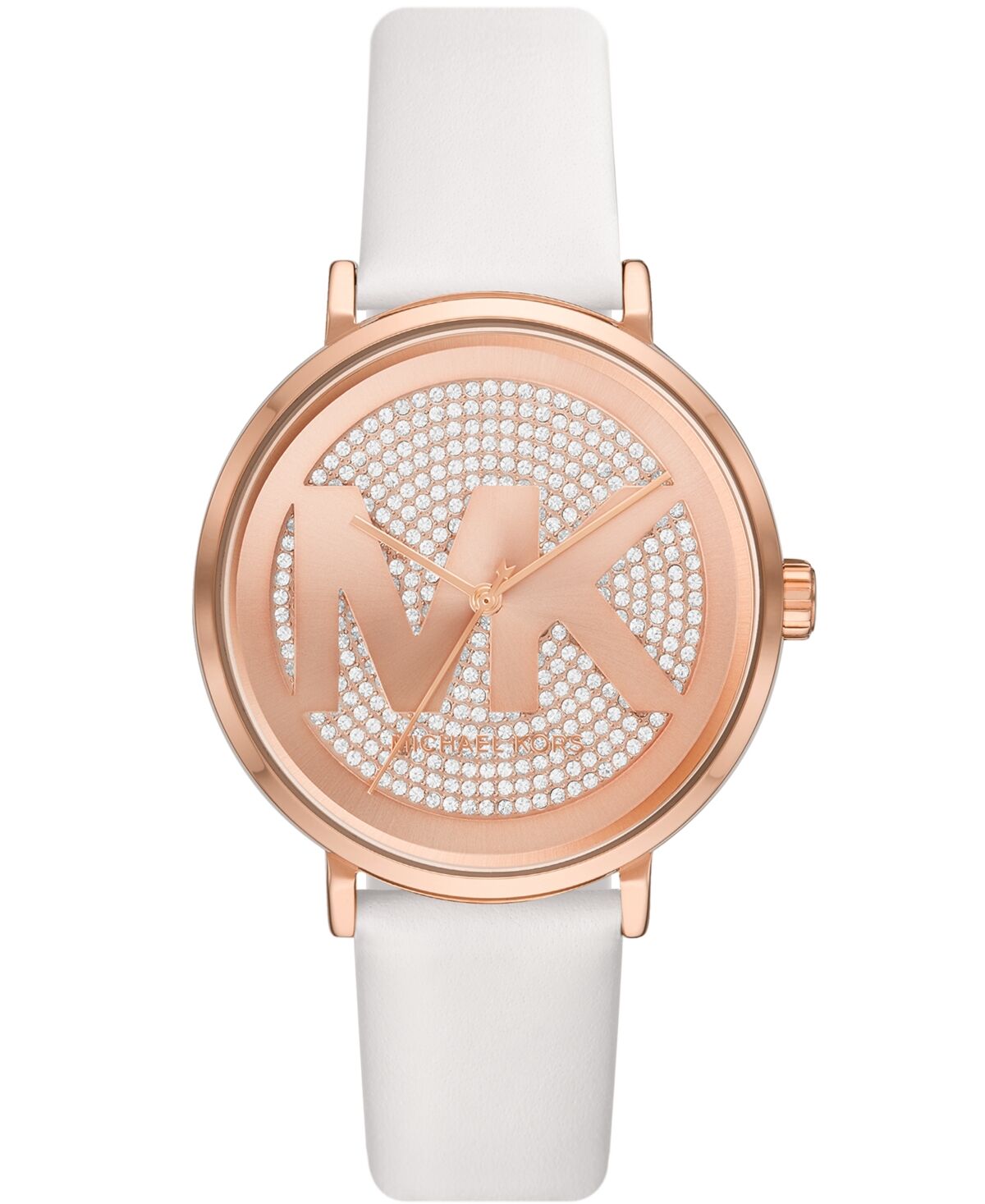 Michael Kors Women's Addyson Quartz Three-Hand White Leather Watch 40mm - White