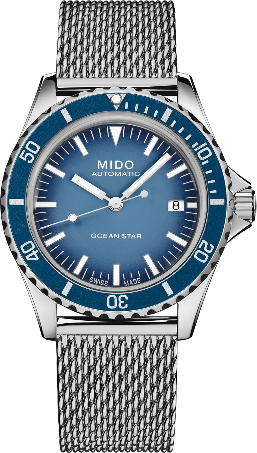 Mido Unisex Swiss Automatic Ocean Star Tribute Stainless Steel Mesh Bracelet Watch 41mm - Blue