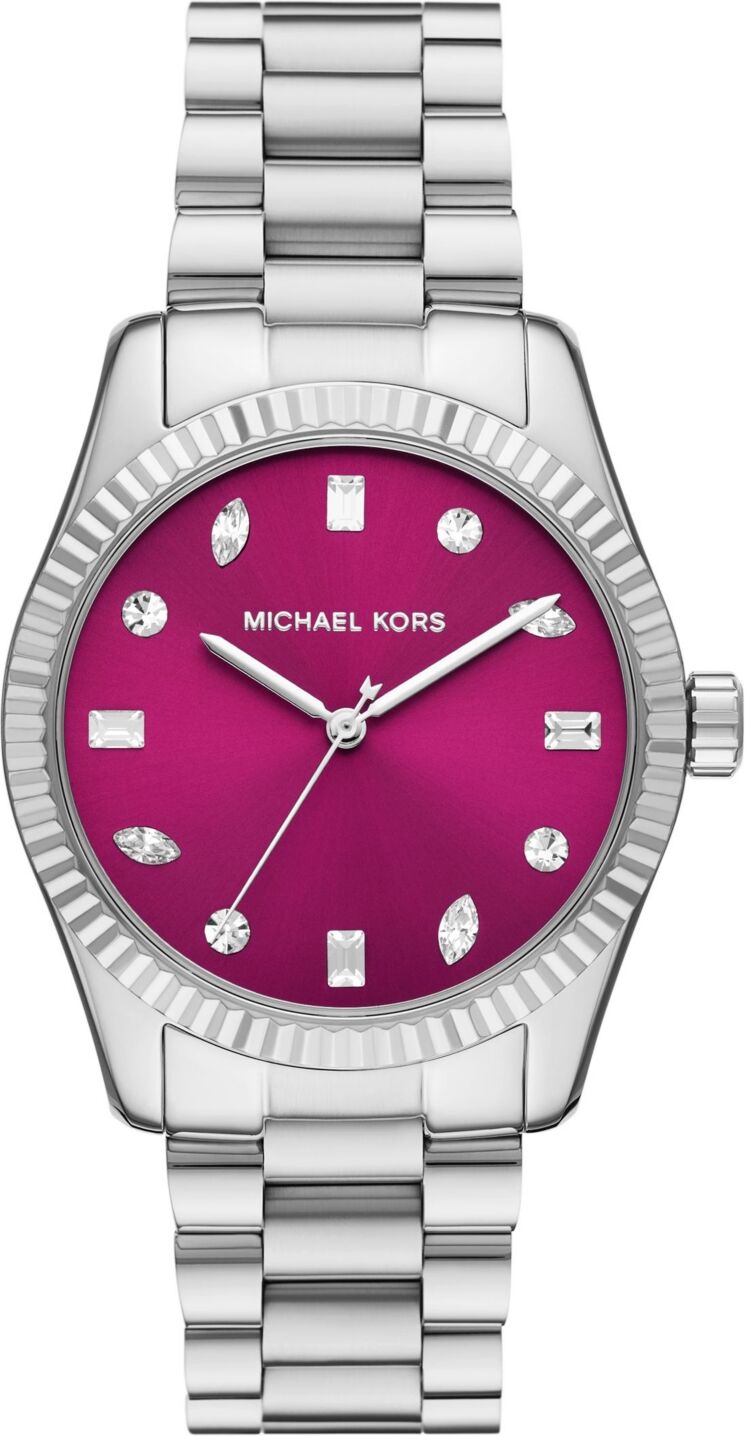 Michael Kors Women's Lexington Three-Hand Silver-Tone Stainless Steel Watch 38mm - Silver-Tone