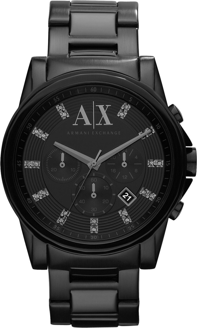 A|x Armani Exchange A X Armani Exchange Men's Chronograph Black Stainless Steel Bracelet Watch 45mm - Black