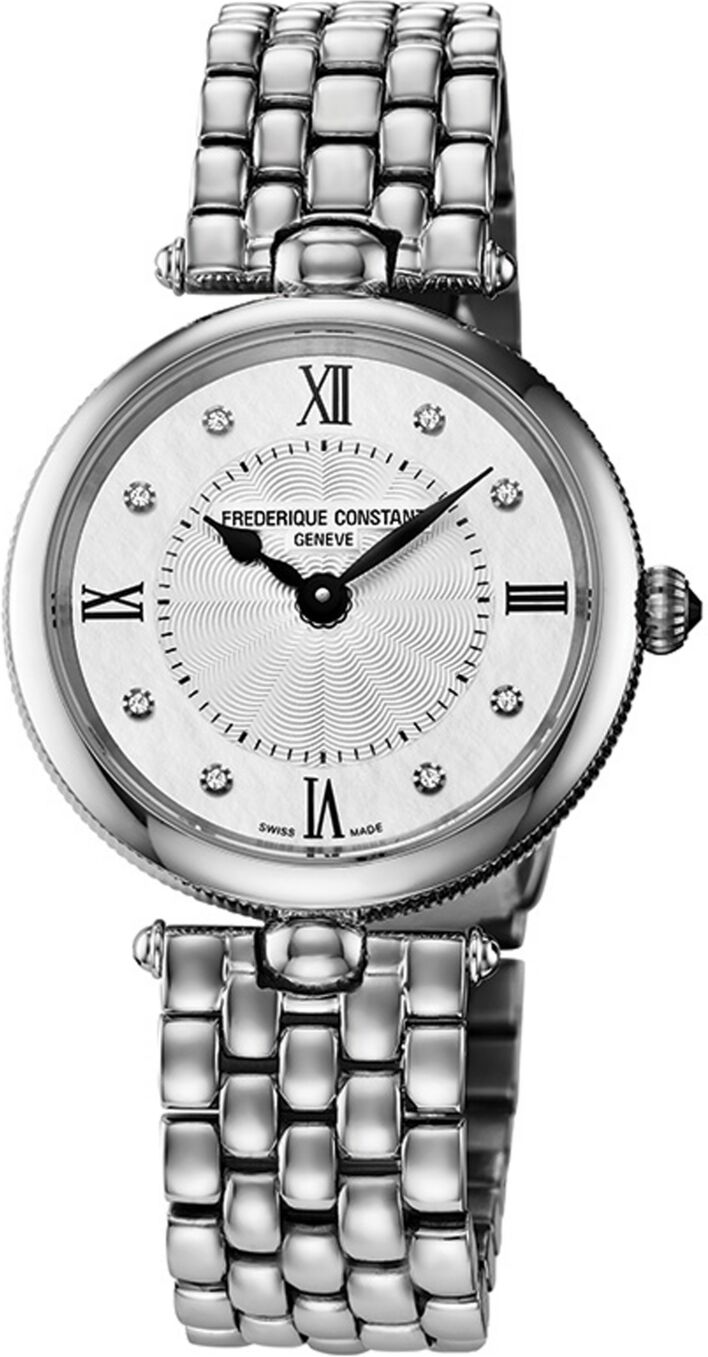 Frederique Constant Women's Swiss Art Deco Diamond Accent Stainless Steel Bracelet Watch 30mm - Stainless Steel