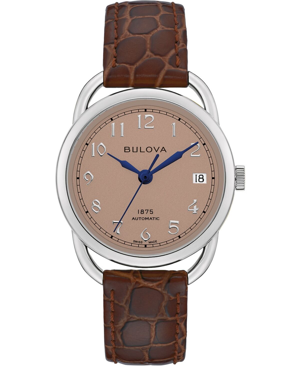 Bulova Limited Edition Bulova Women's Swiss Automatic Joseph Bulova Brown Leather Strap Watch 34.5mm - Brown